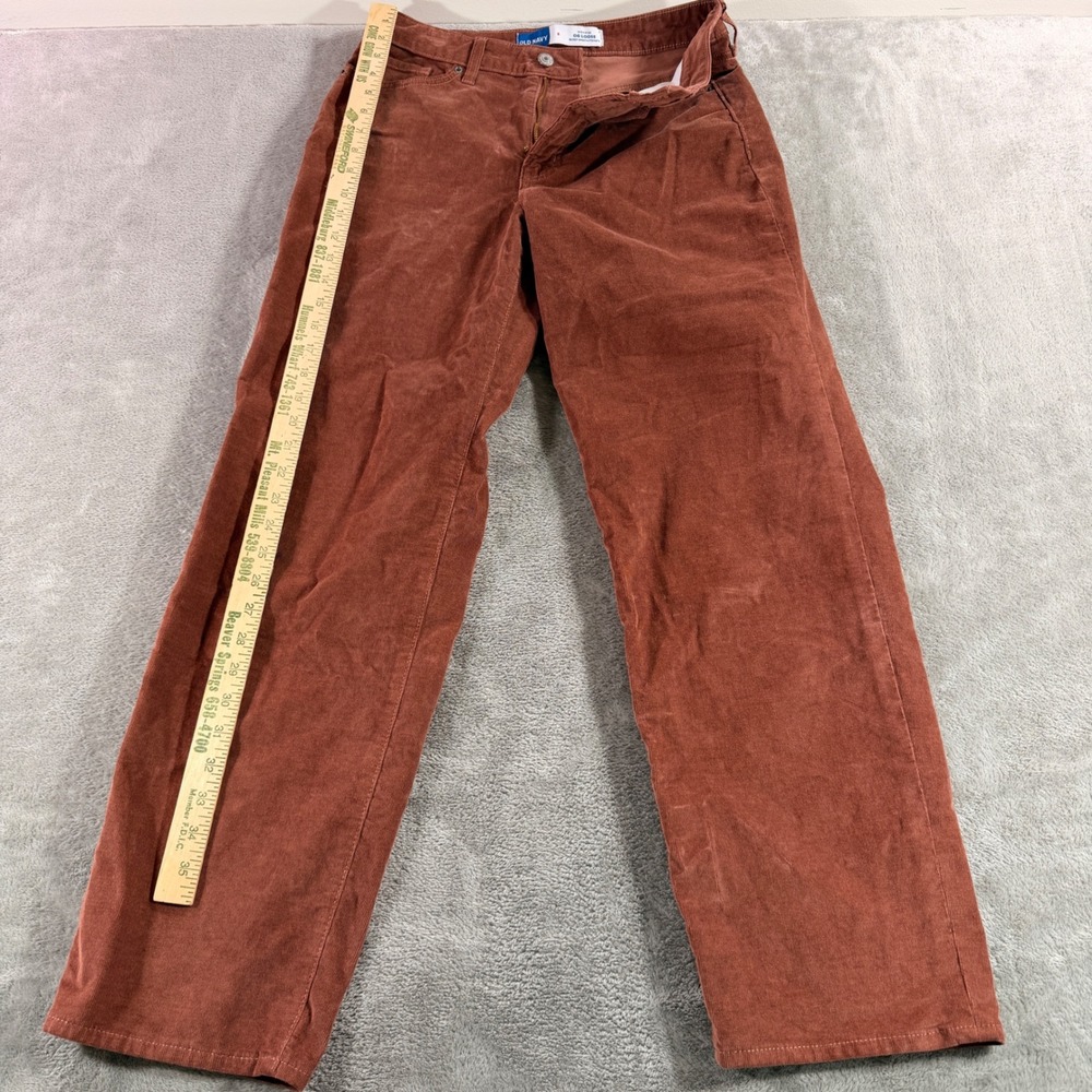 Old Navy OG Loose Pants Womens 8 Rust Brown High Rise Corduroy Saddle 804447-00 - Picture 3 of 11